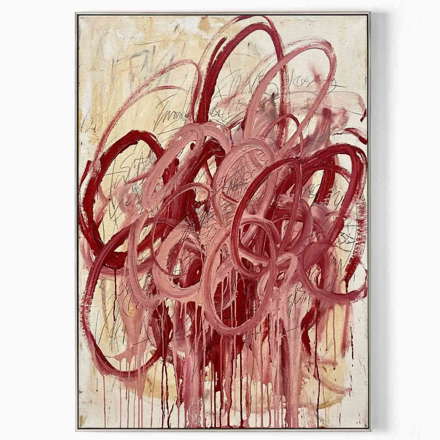 Crimson Loops with Scrawled Script