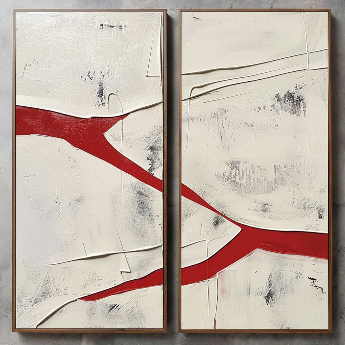Crimson River Through White Plaster