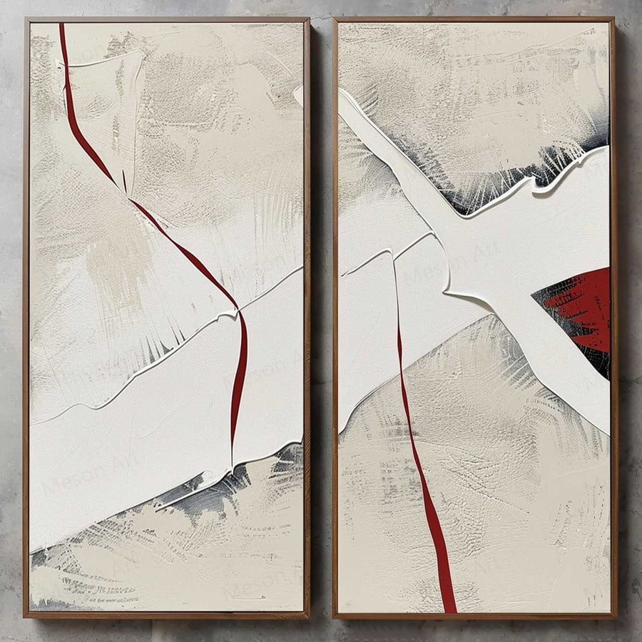 Crimson Thread Through White Plaster