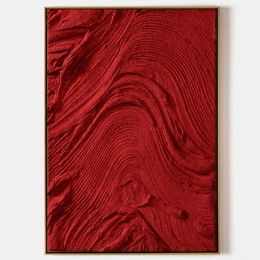 Crimson Waves in Raised Relief