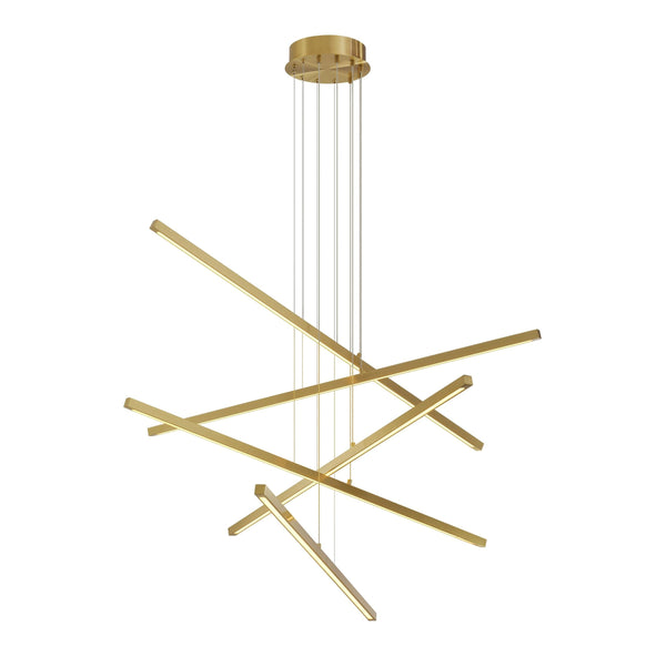 Crossing Antique Brass Linear Bar Chandelier