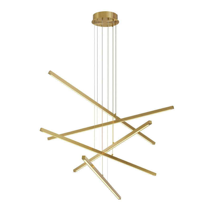 Crossing Antique Brass Linear Bar Chandelier