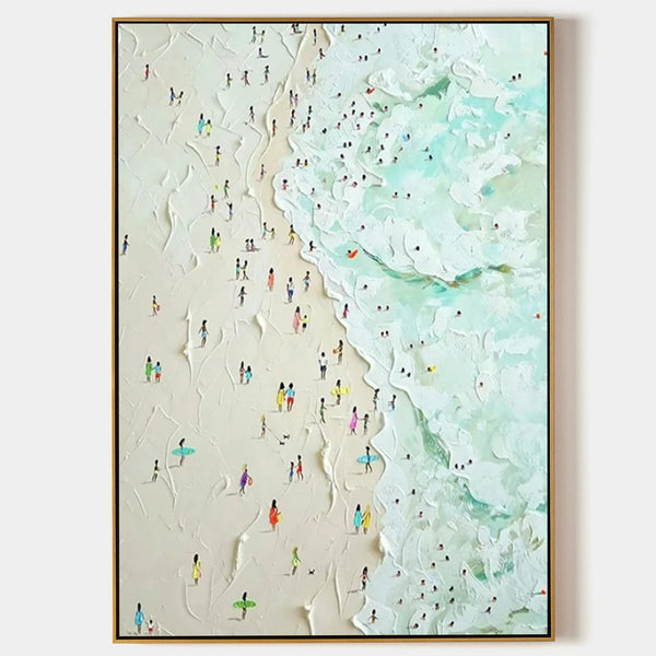 Crowded Shoreline in Seafoam Texture