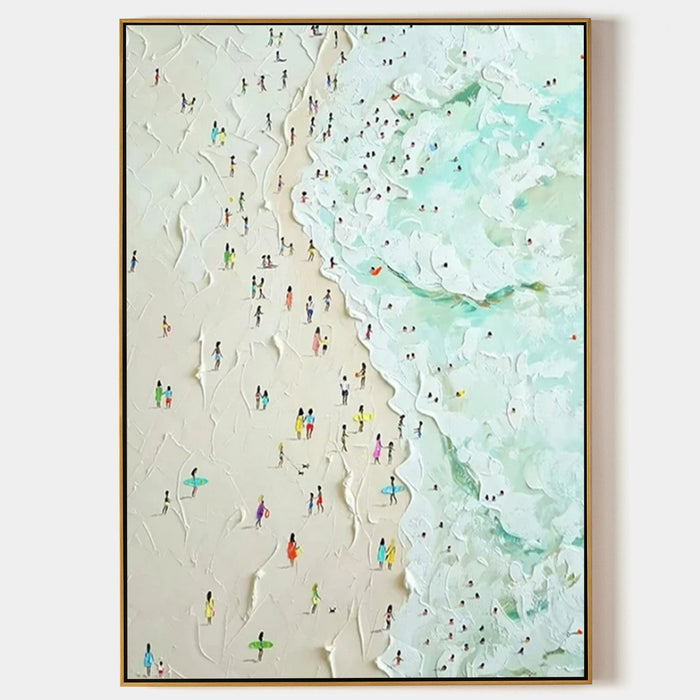 Crowded Shoreline in Seafoam Texture