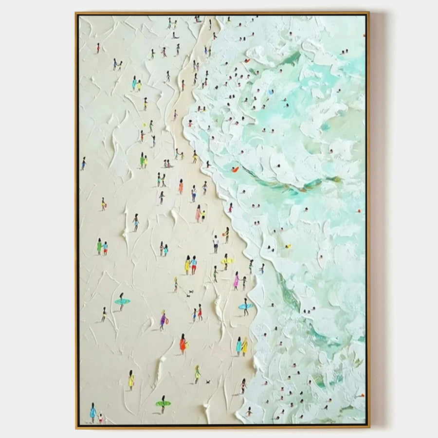 Crowded Shoreline in Seafoam Texture