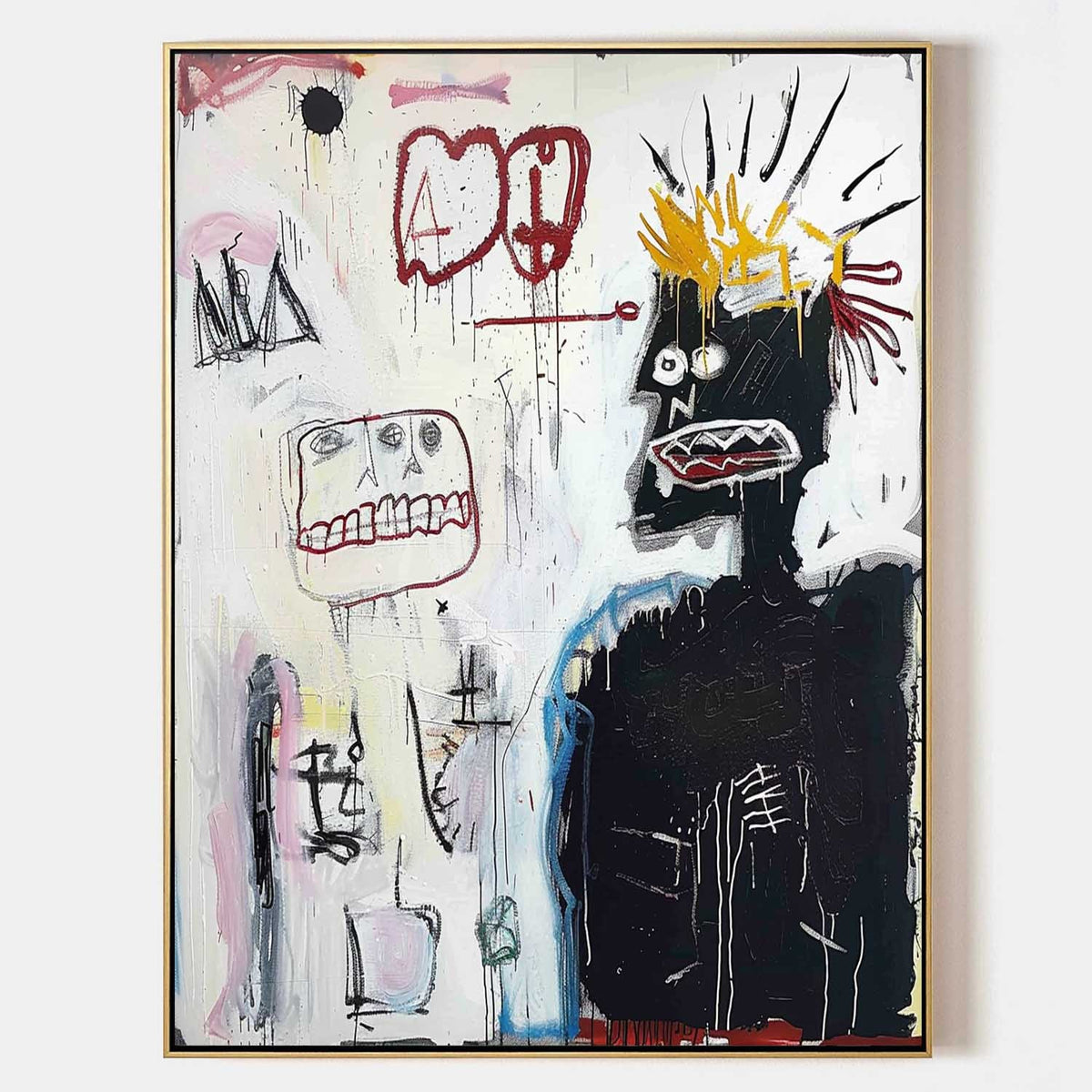 Crowned Black Figure with Grinning Skull