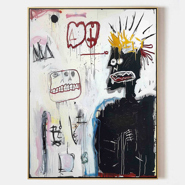 Crowned Black Figure with Grinning Skull