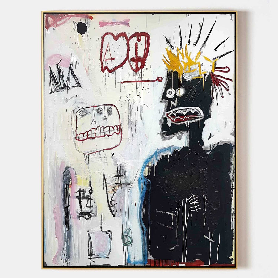 Crowned Black Figure with Grinning Skull