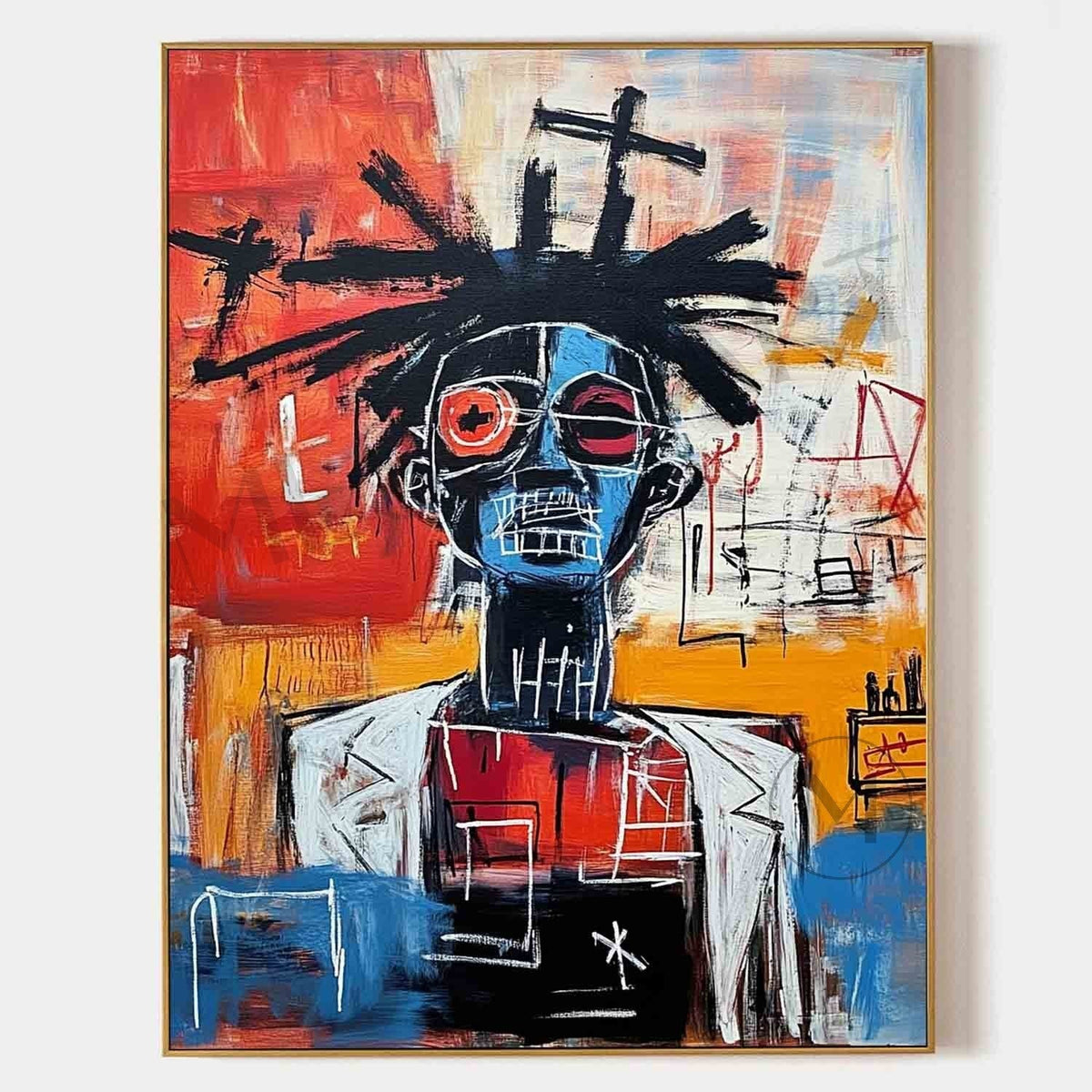 Crowned Blue Figure in Graffiti Color