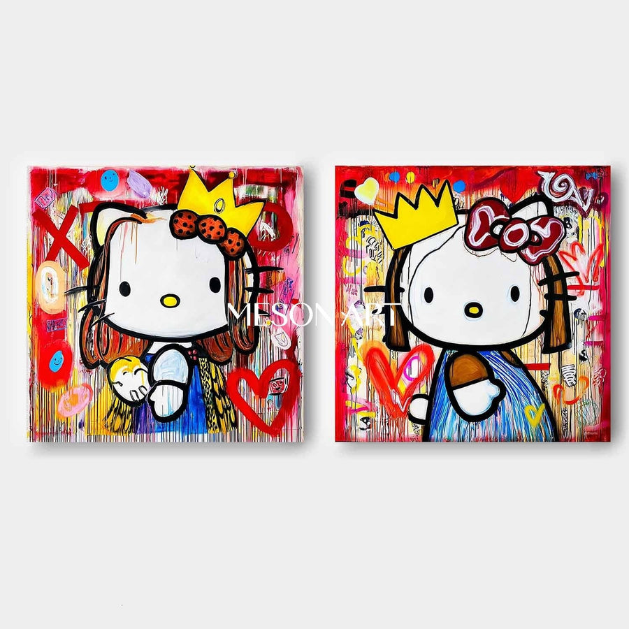 Crowned Kittens Graffiti Pop Pair
