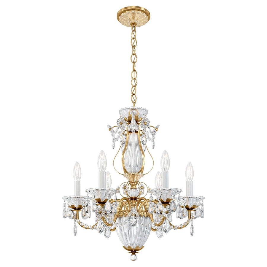 Crystal Basket Lantern Chandelier with Rosettes