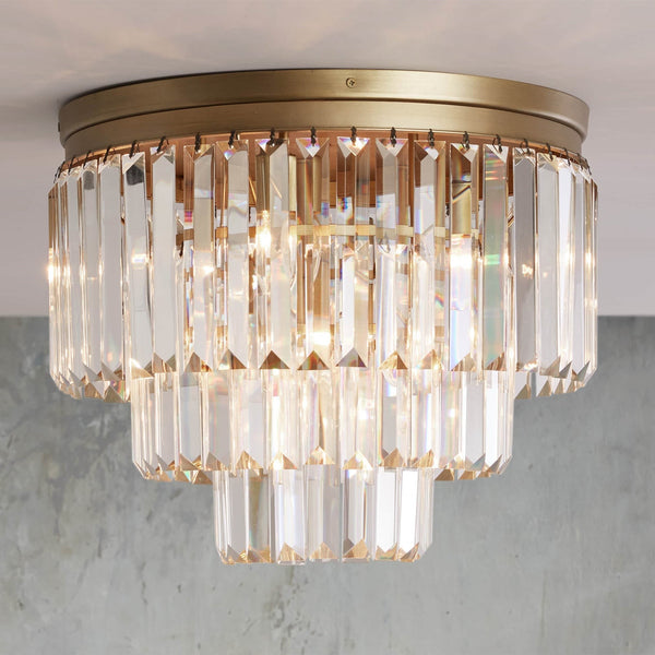 Crystal Cluster Candelabra Flush Mount