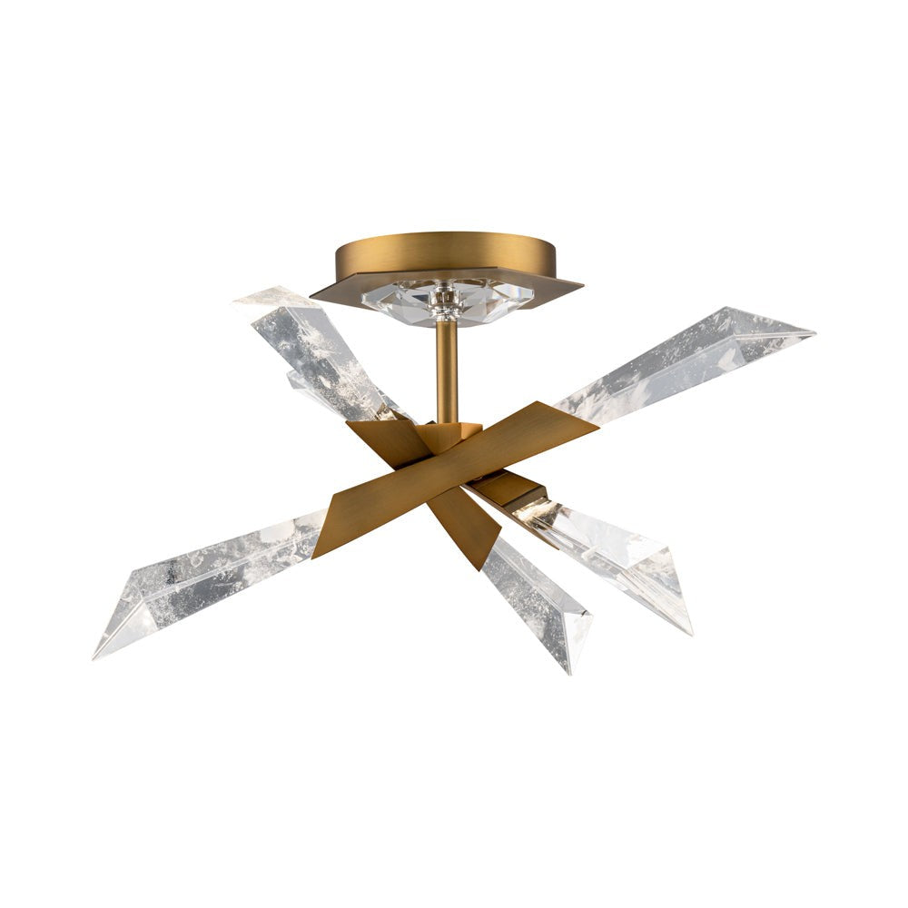 Crystal Prism Cluster Semi Flush Mount