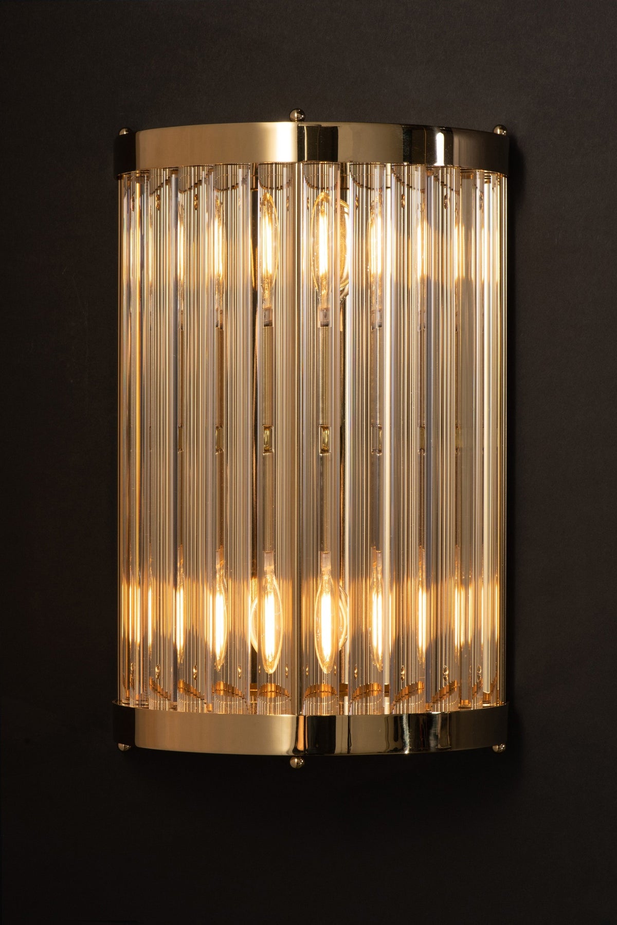 Crystal Rod and Satin Brass Wall Sconce