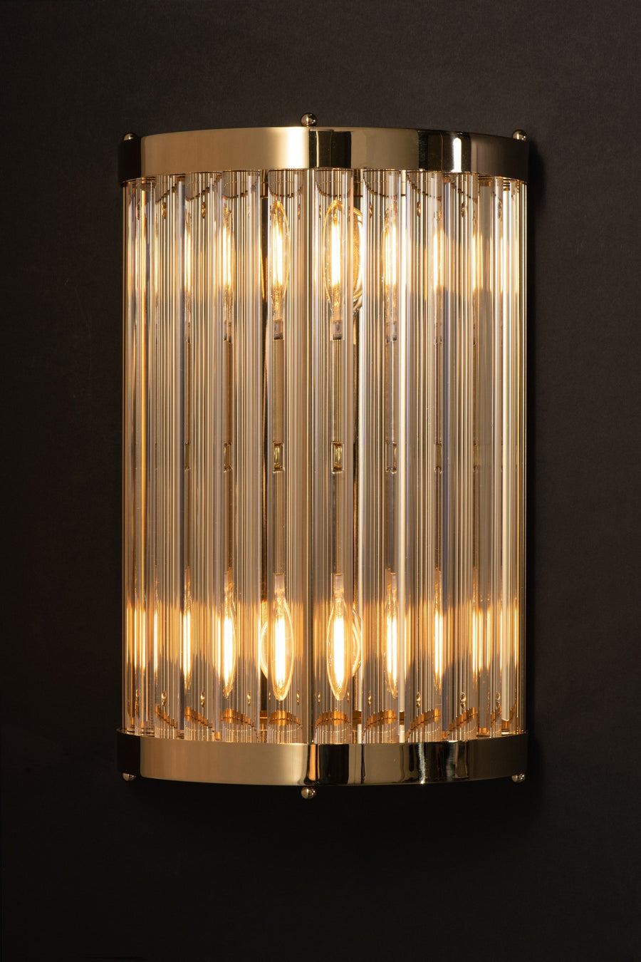 Crystal Rod and Satin Brass Wall Sconce
