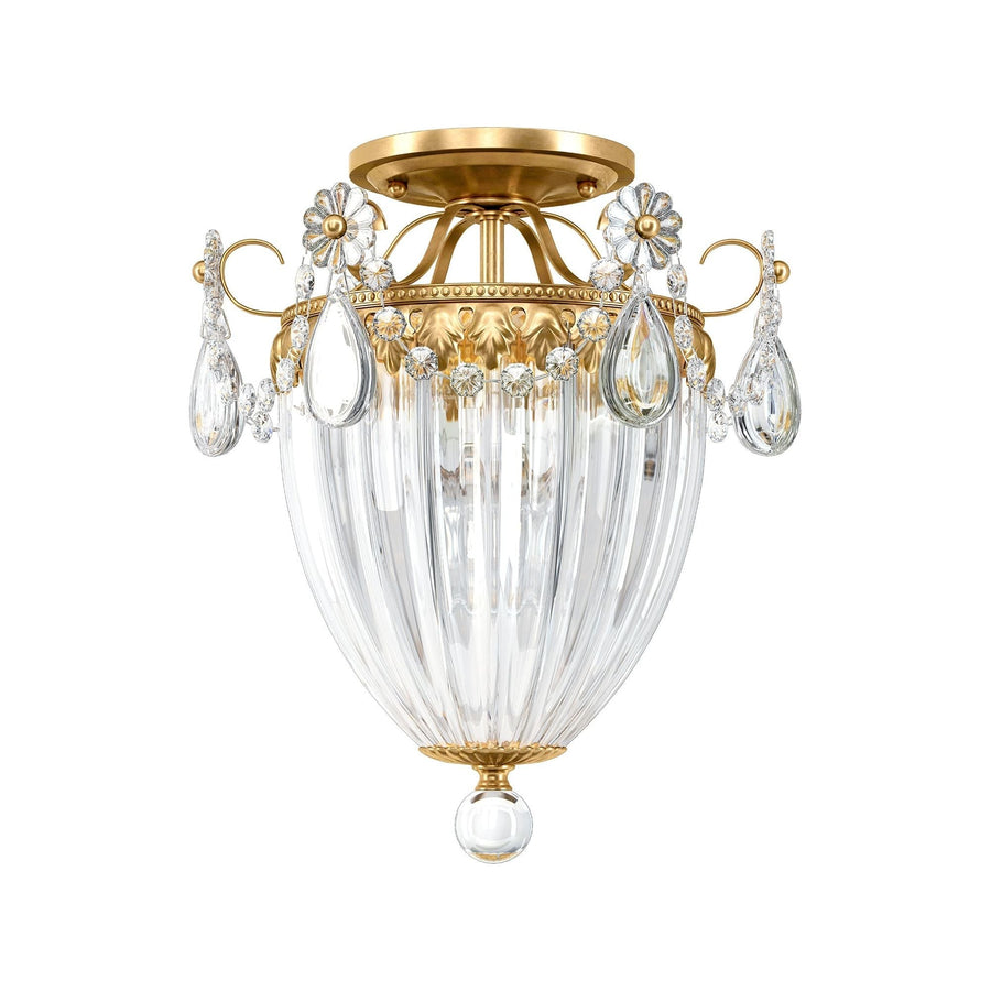 Crystal Rosette Lantern Cluster Flush Mount