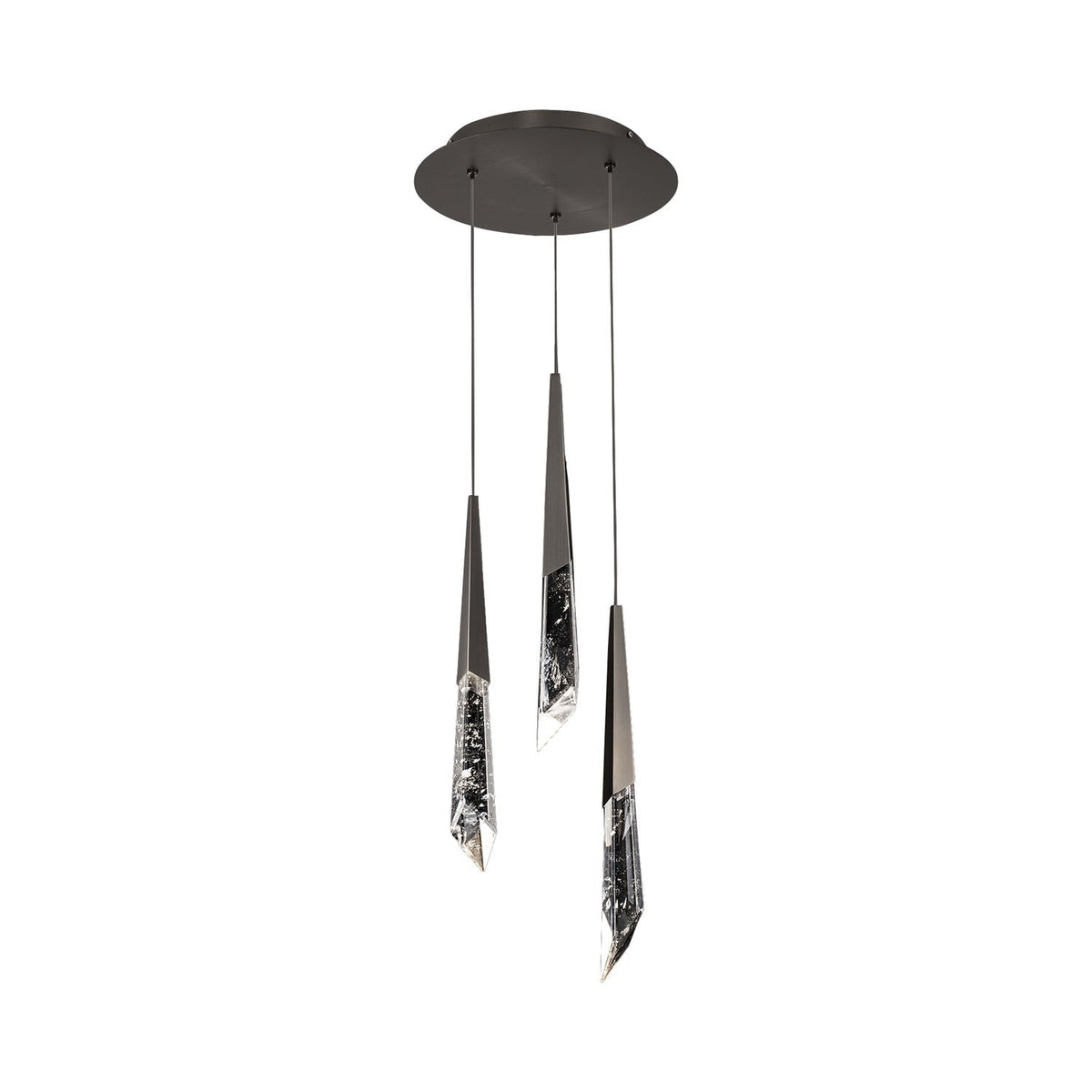 Crystal Shard Cluster Chandelier with Round Canopy
