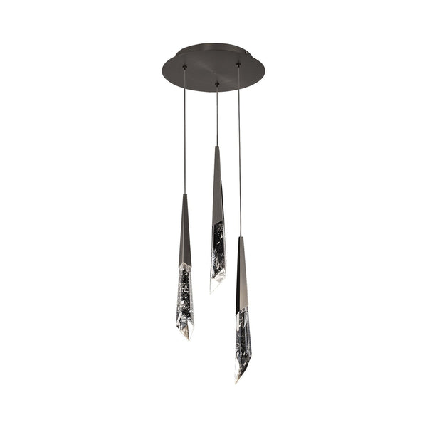 Crystal Shard Cluster Chandelier with Round Canopy