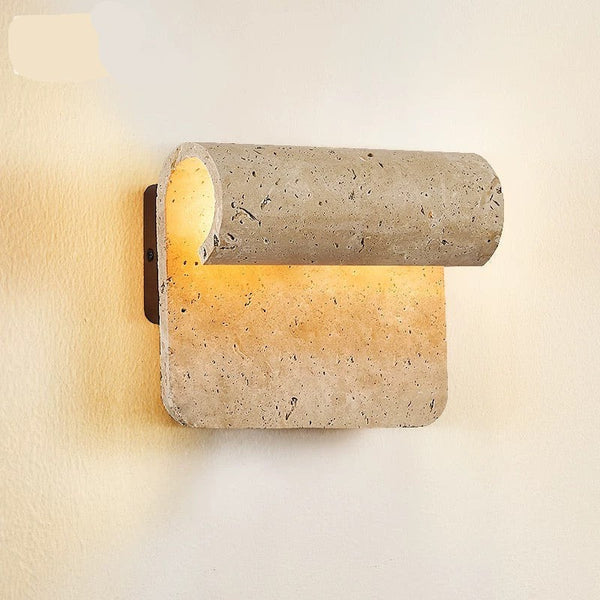 Curled Travertine Scroll Up and Down Wall Sconce