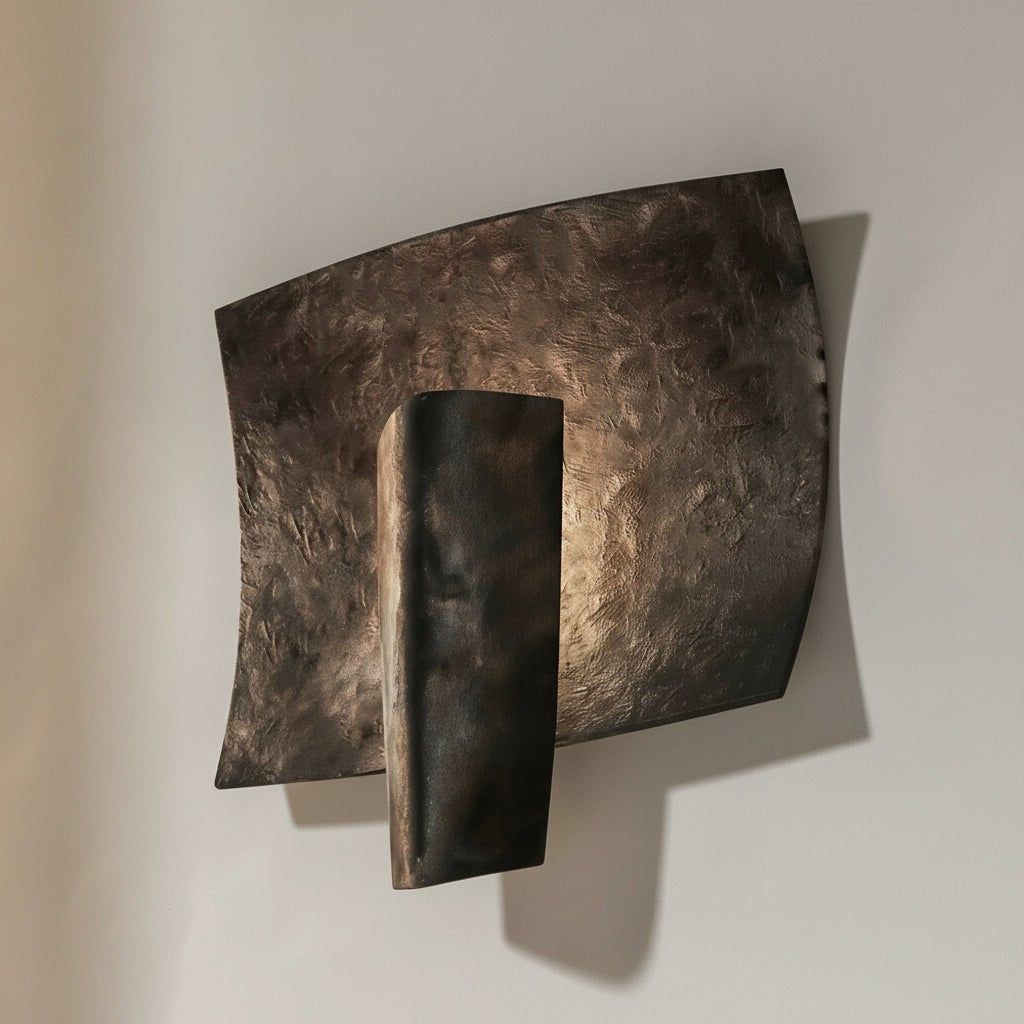 Curved Forged Aluminum Plate Wall Sconce