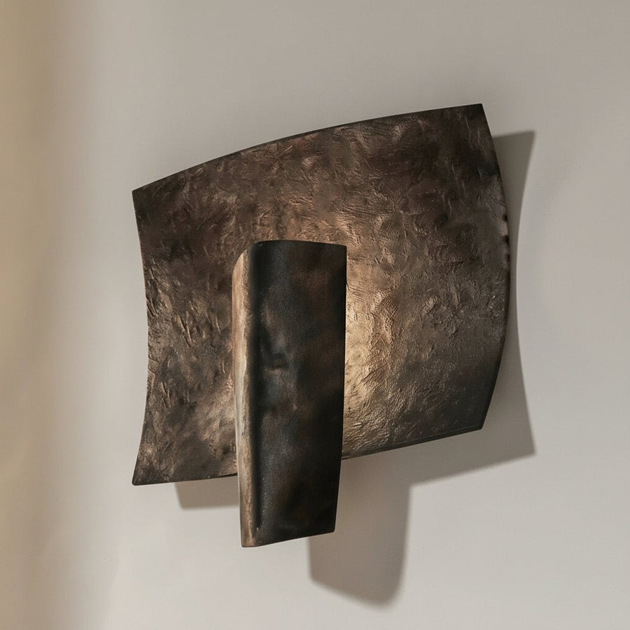 Curved Forged Aluminum Plate Wall Sconce