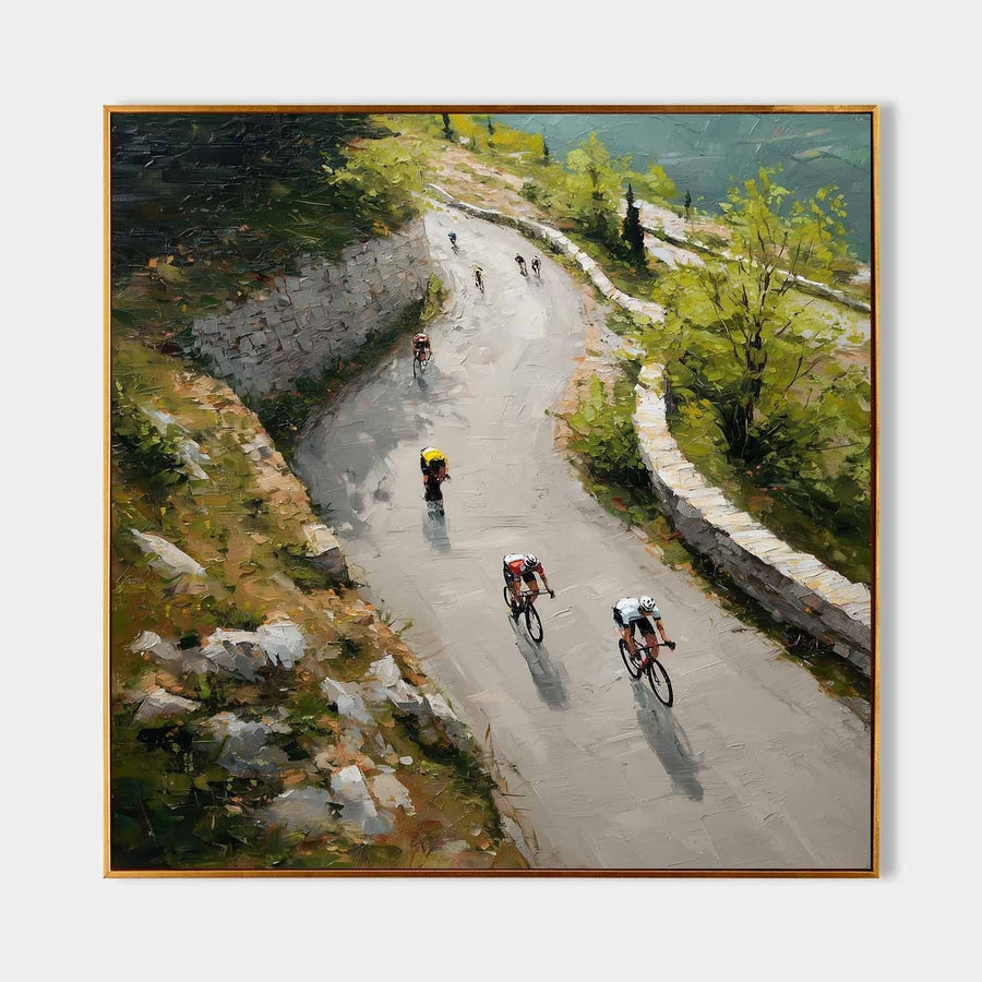 Cyclists on a Winding Mountain Road