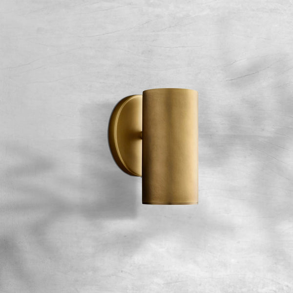 Cylindrical Solid Brass Outdoor Wall Sconce