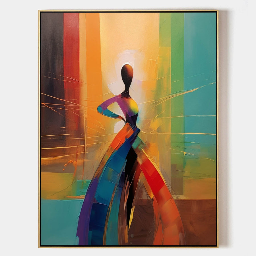 Dancer in Prismatic Gown
