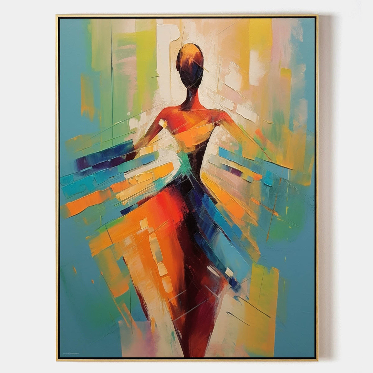 Dancer in Sunset Color Ribbons