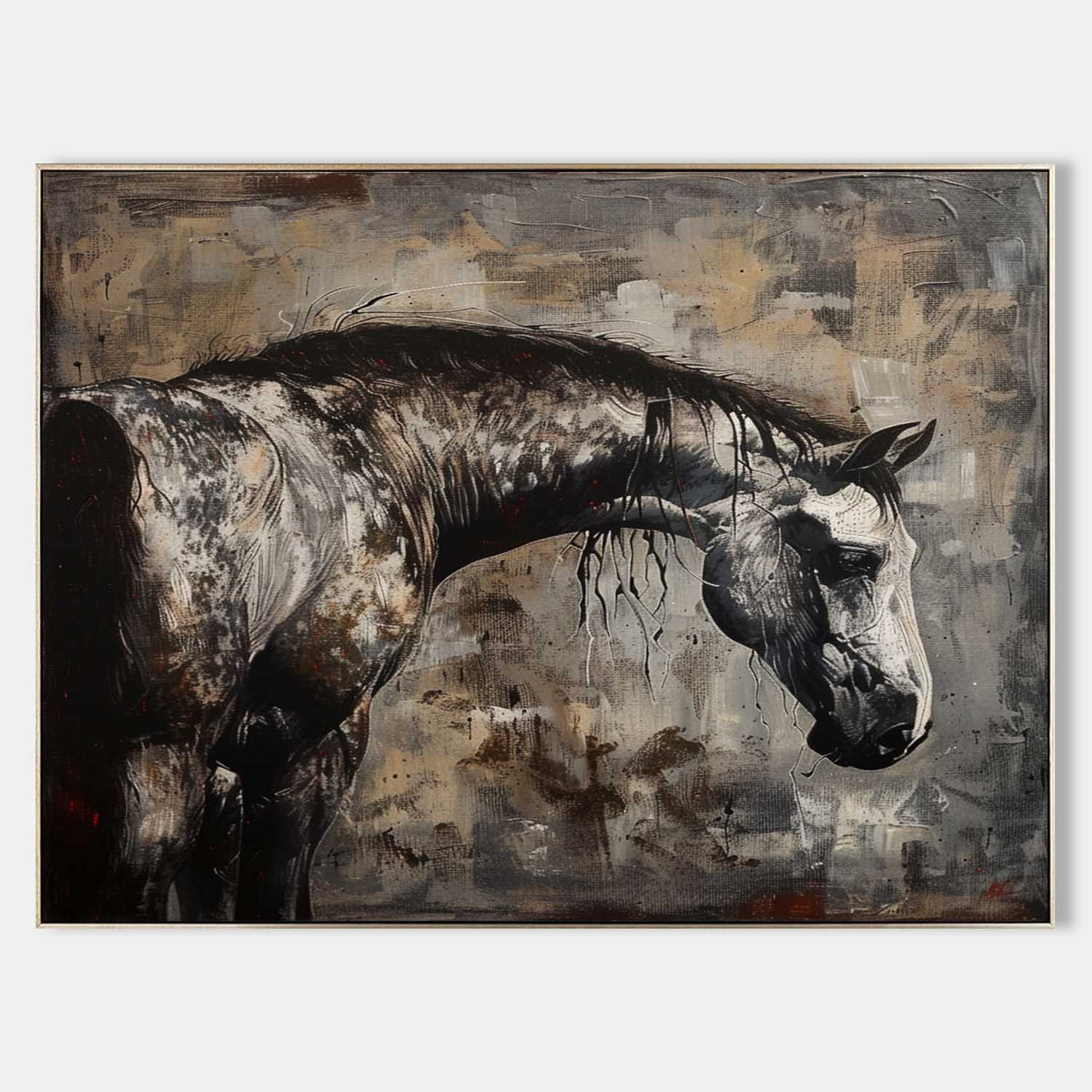 Dappled Gray Horse in Smoky Light