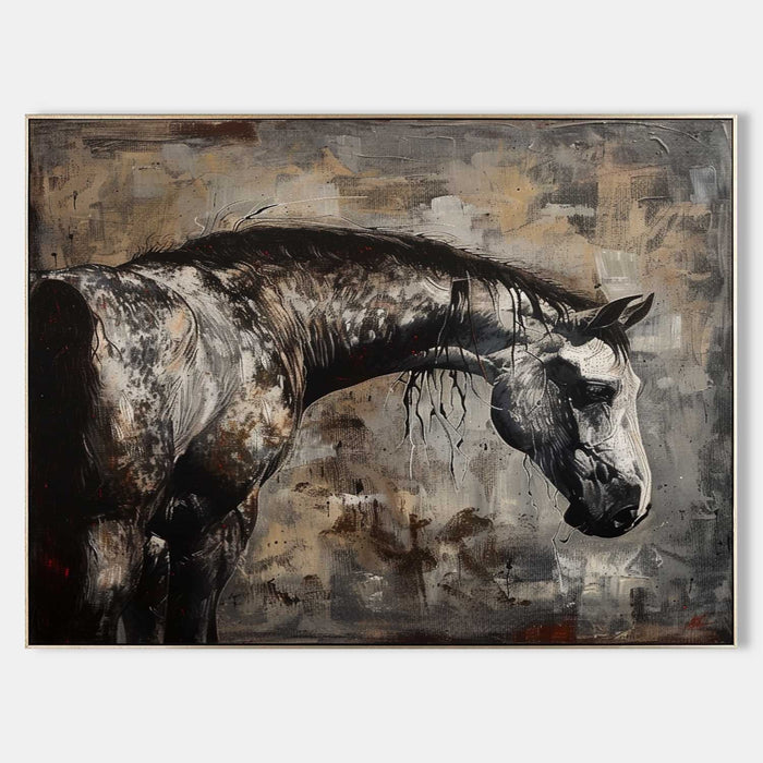 Dappled Gray Horse in Smoky Light