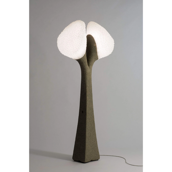 Dark Double Column Glass Rod Mesh Floor Lamp