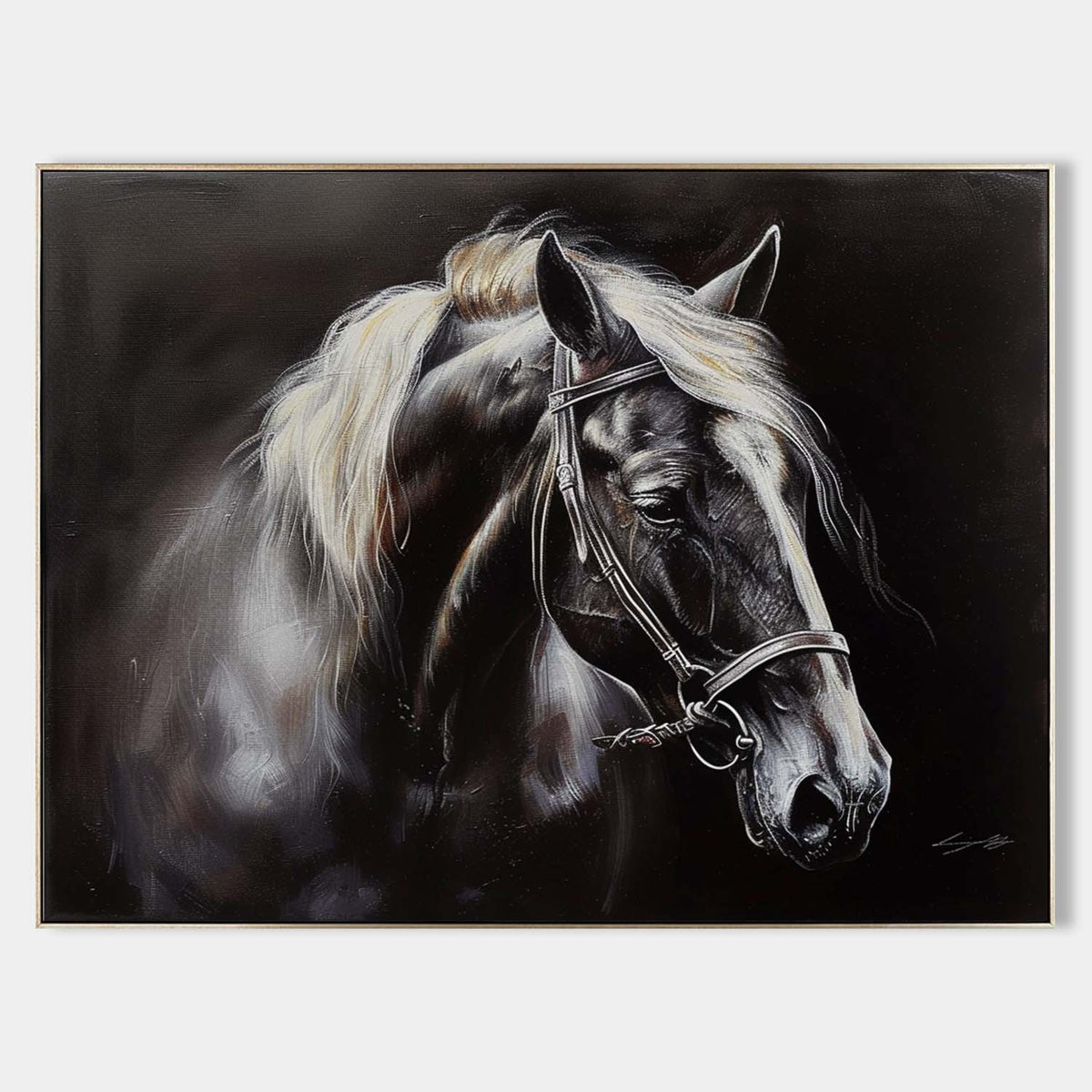 Dark Horse with Silver Mane