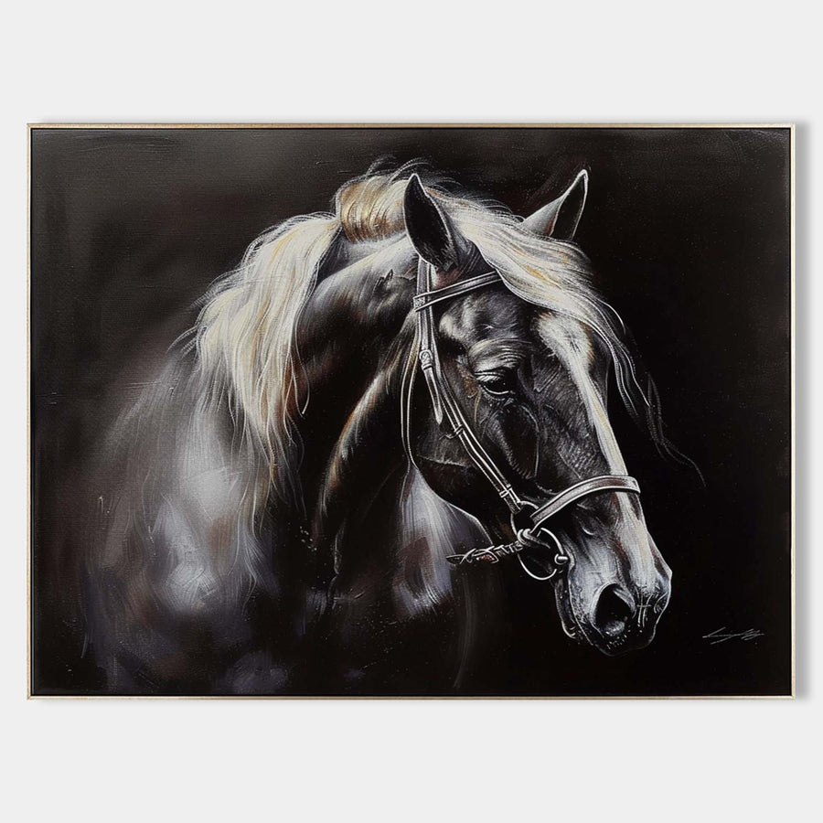 Dark Horse with Silver Mane