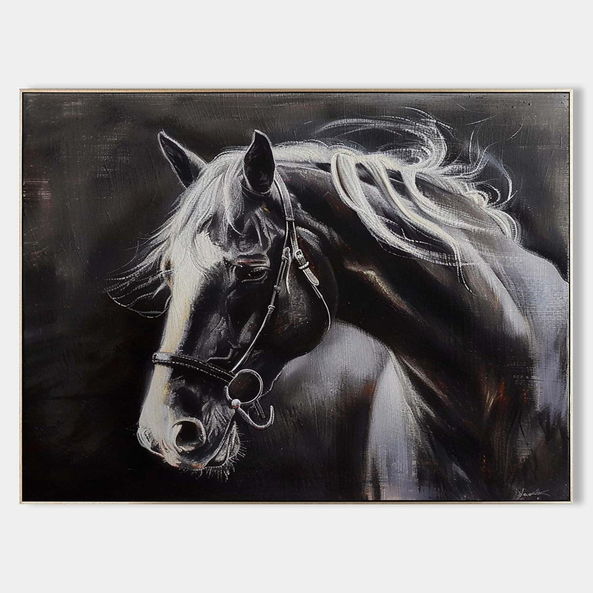 Dark Horse with Silver Mane