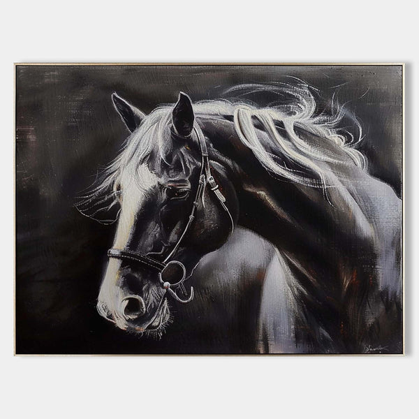 Dark Horse with Silver Mane