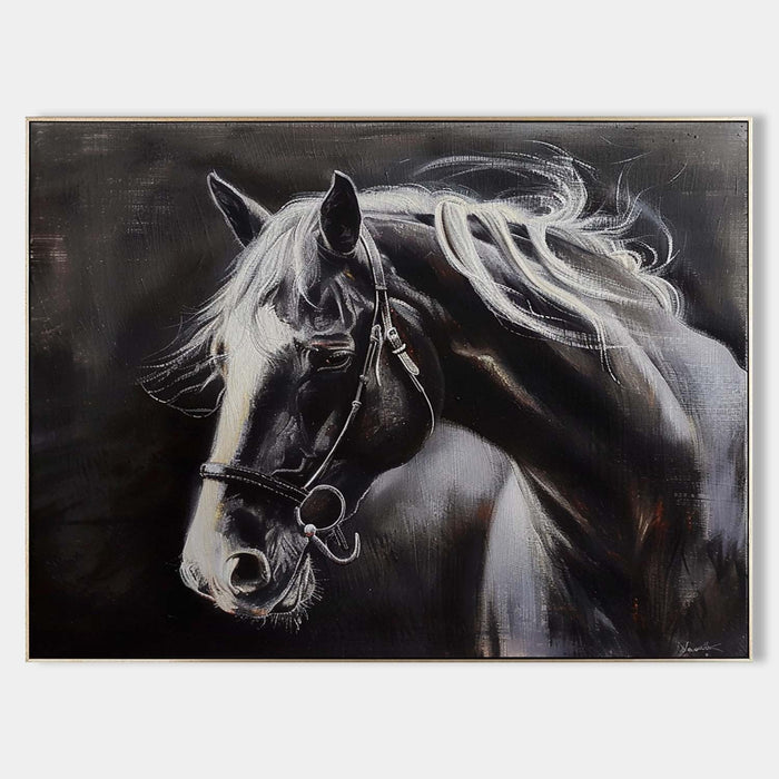 Dark Horse with Silver Mane
