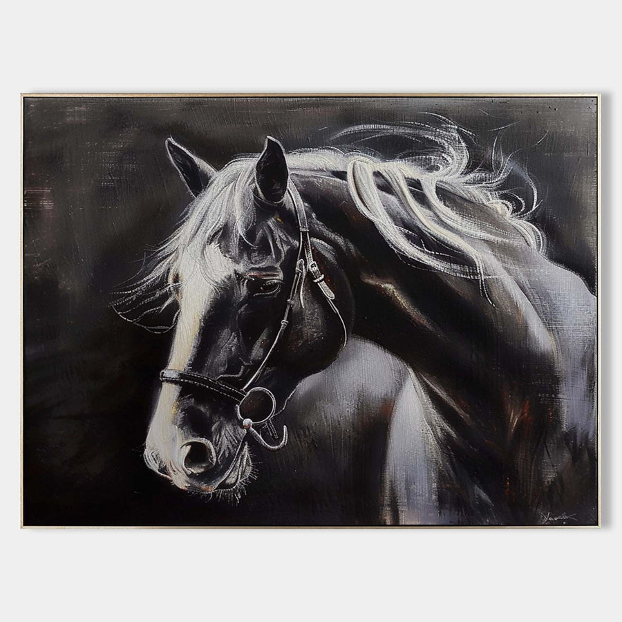Dark Horse with Silver Mane