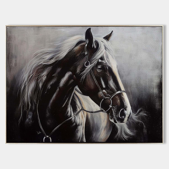 Dark Horse with Silver Mane