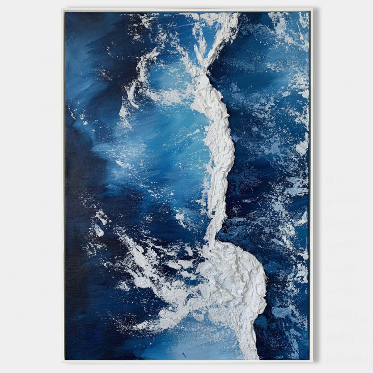 Deep Blue Sea with White Foam Ridge