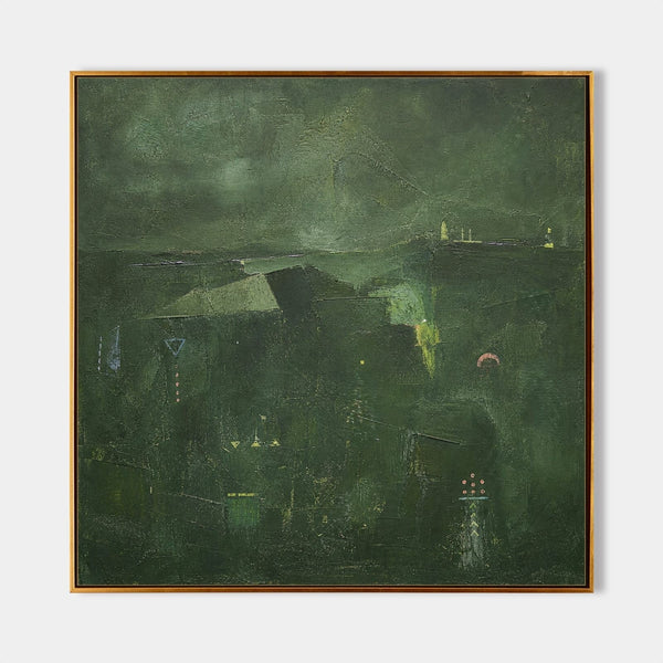 Deep Green Nocturne Landscape