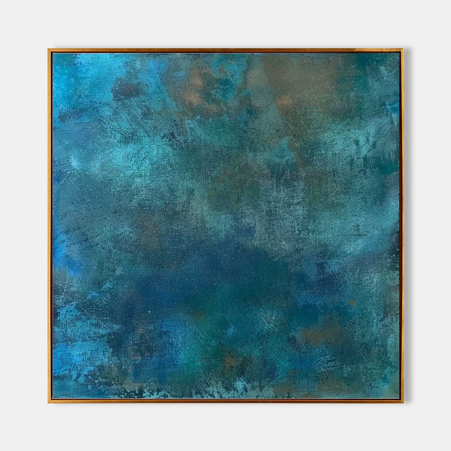 Deep Teal Patina Abstract