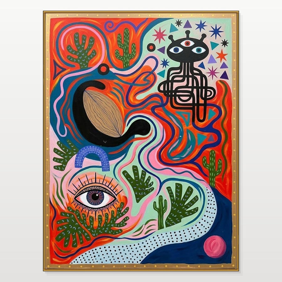 Desert Dreamscape with All-Seeing Eyes