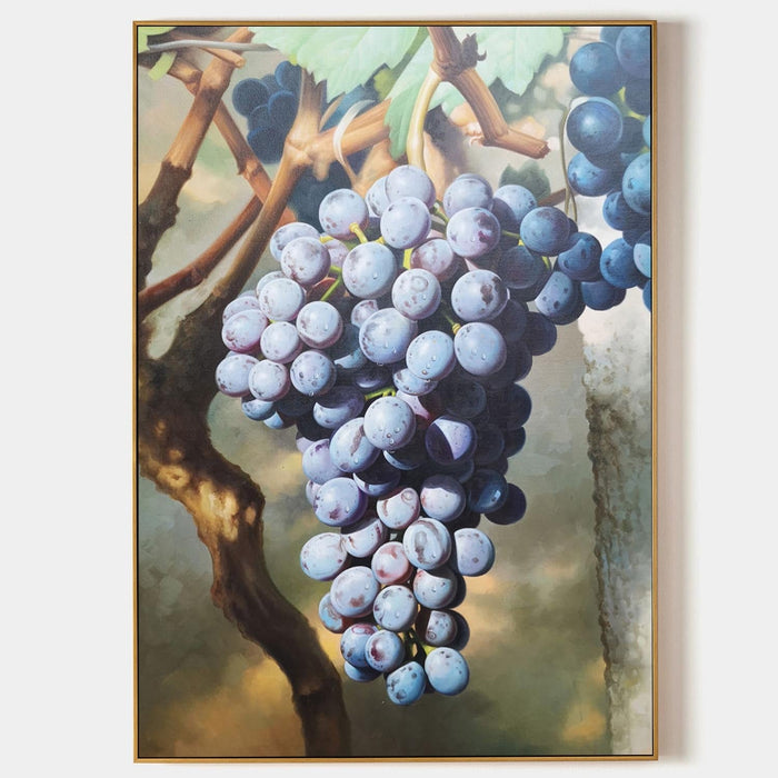 Dewy Grapes on the Vine