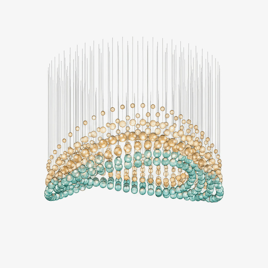 Draped Crystal Sphere Curtain Chandelier