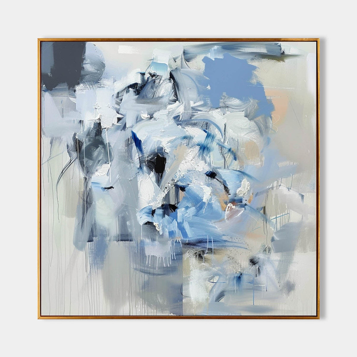 Drifting Blue Gestural Abstract