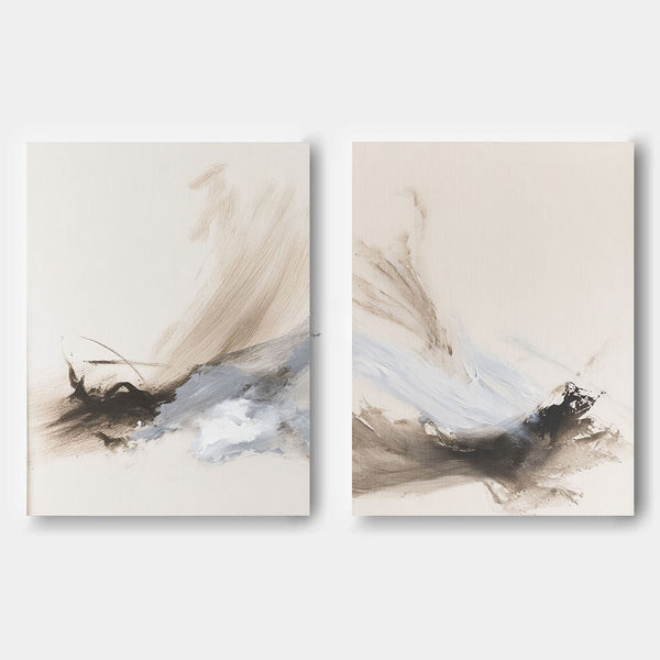 Drifting Ink and Mist Diptych
