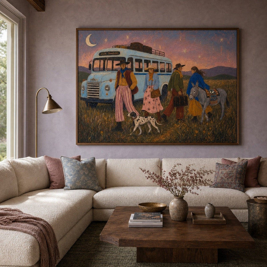 Dusk Travelers on the Open Prairie