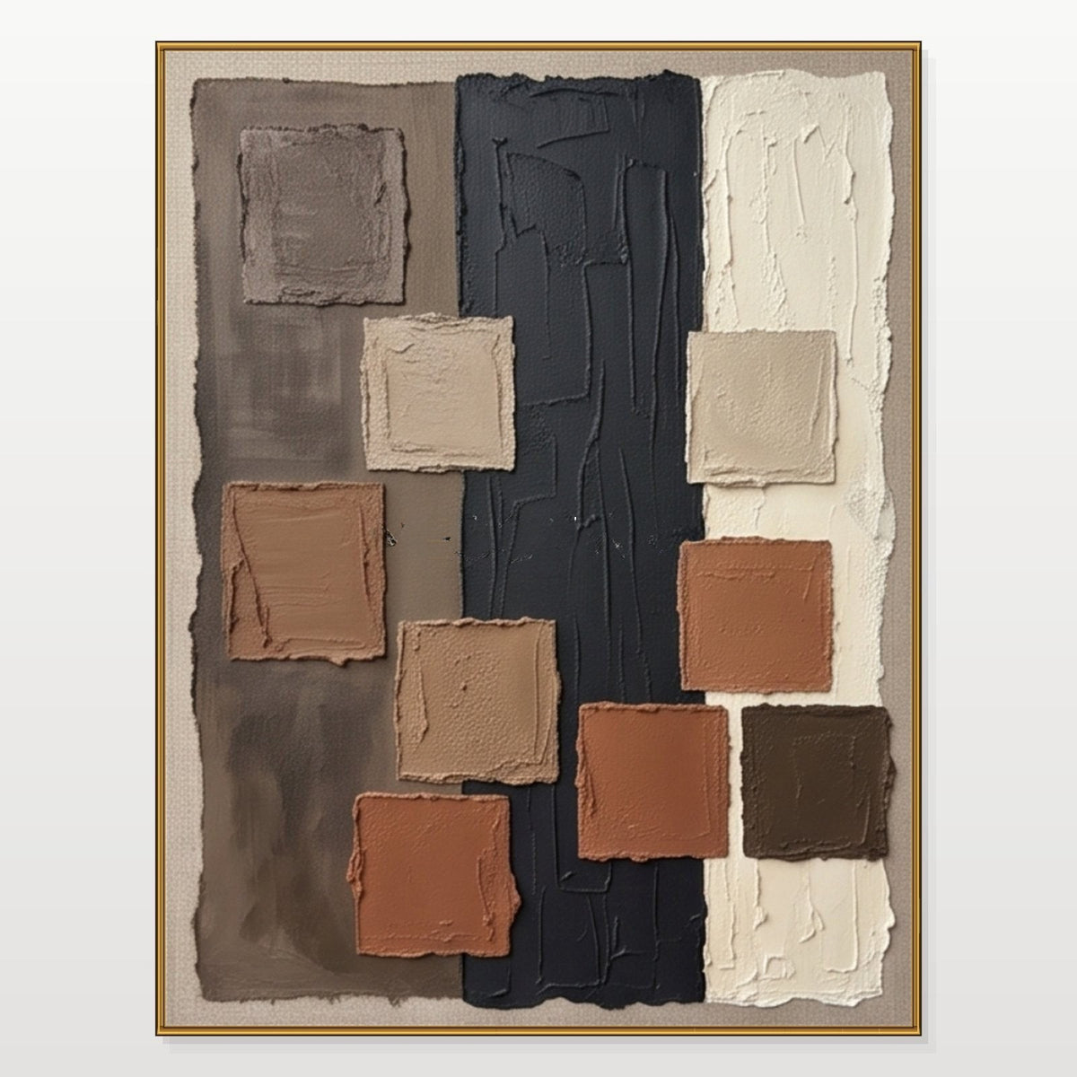 Earthen Squares on Charcoal and Cream