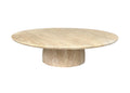 Travertine Round Marble Coffee Table - View 1